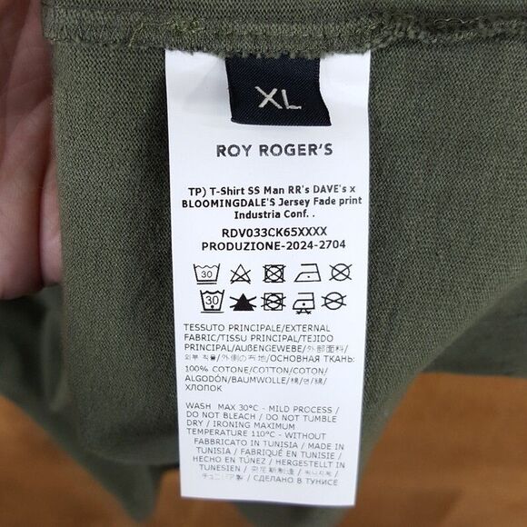 ROY ROGERS x DAVE'S NEW YORK Shirt Mens XL Green Pullover Crew Graphic T-Shirt - Picture 4 of 7